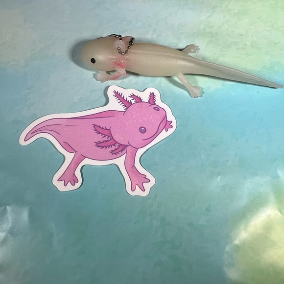 HungryLotl Axolotl Crazy Trending WaterProof Single Decor Accent Sticker - Picture 3 of 4